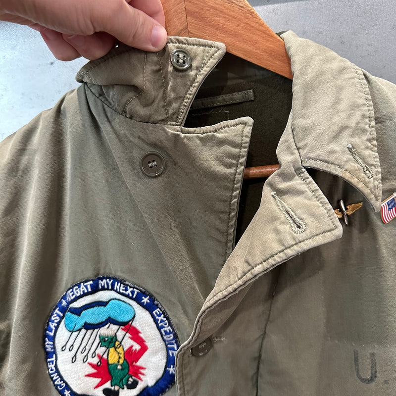 1940’s WWII Patched USN N-4 Deck Jacket  22” Chest