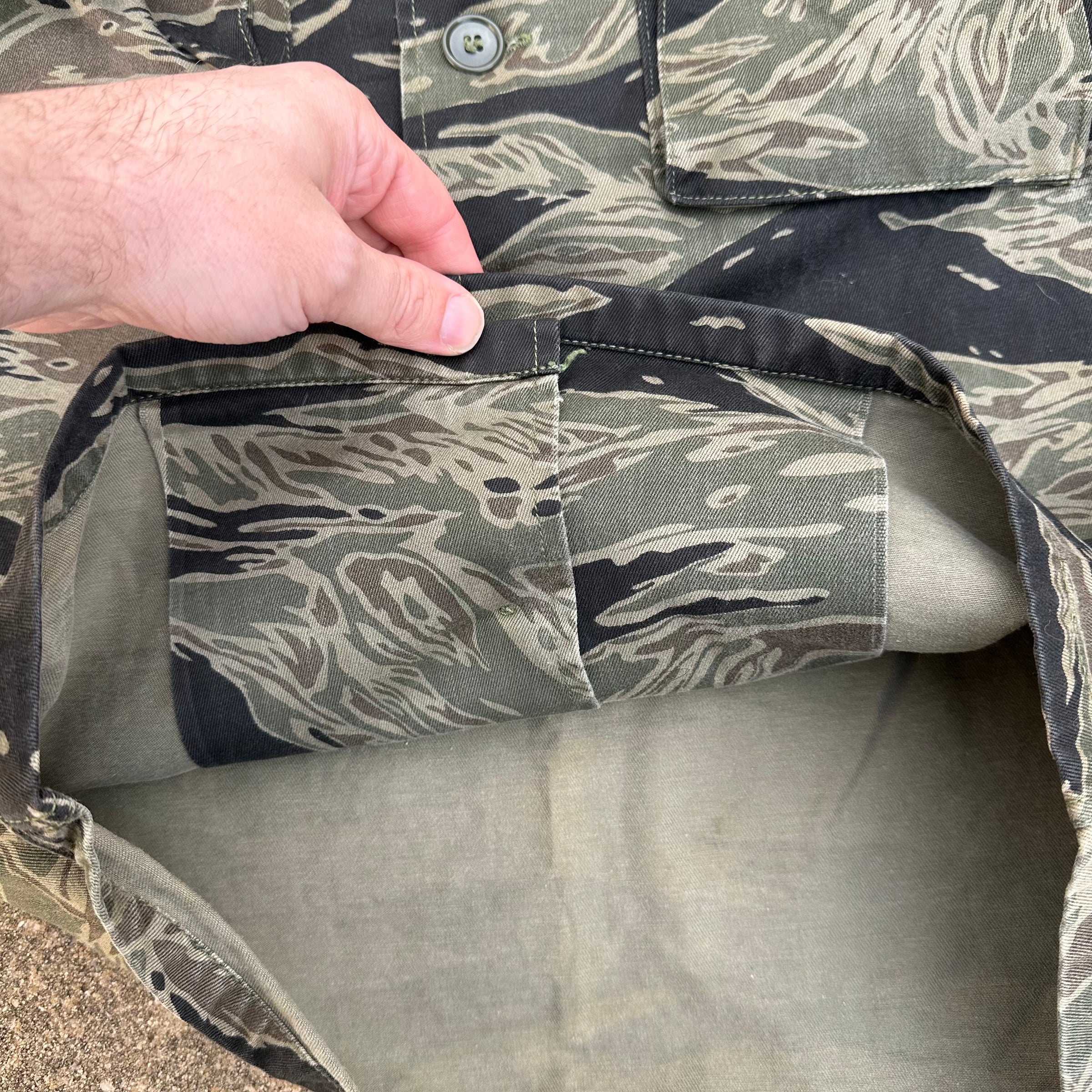 1960’s Vietnam War Silver Tiger Stripe Shirt Size A-M