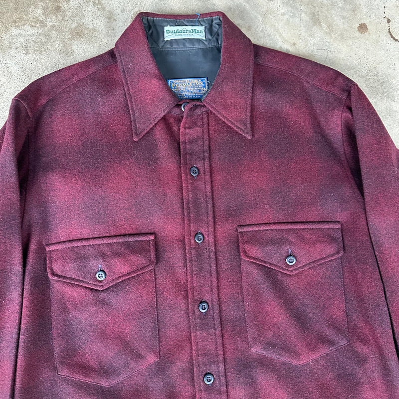 1970’s Pendleton Shadow Plaid Western Shirt Medium