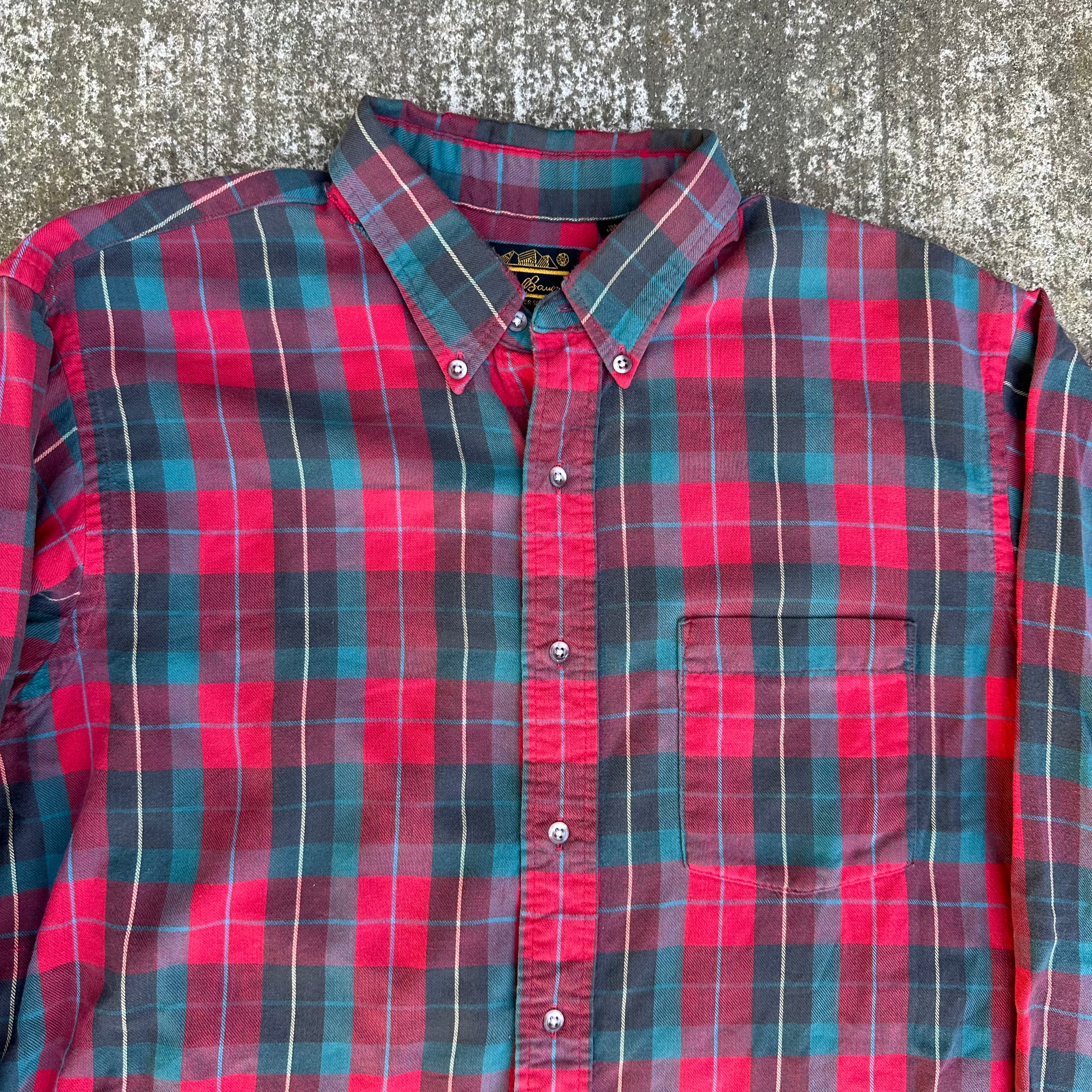 1990’s Eddie Bauer Plaid Cotton Flannel Shirt Large