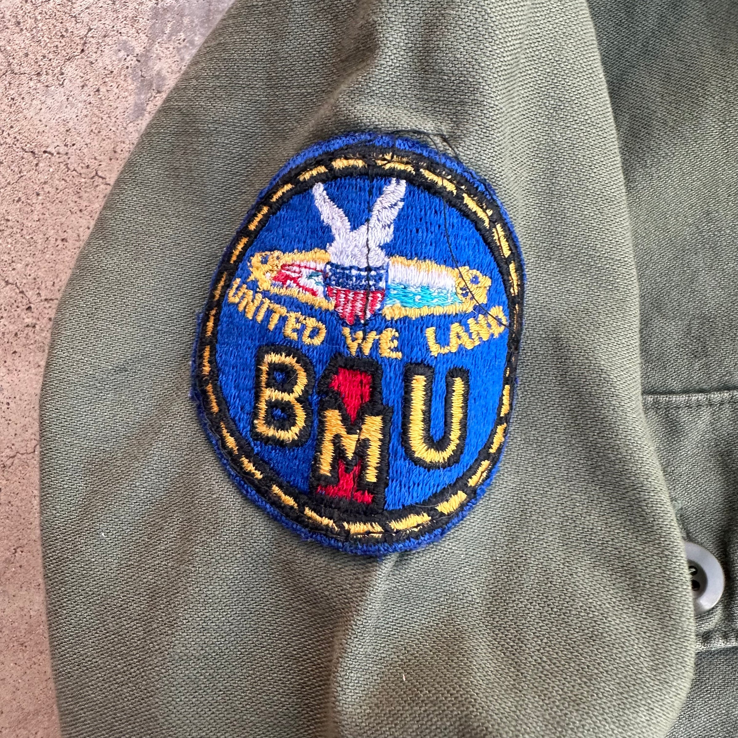 1970’s US Navy NBG Beachmaster Unit 1 Patched Fatigue Shirt
