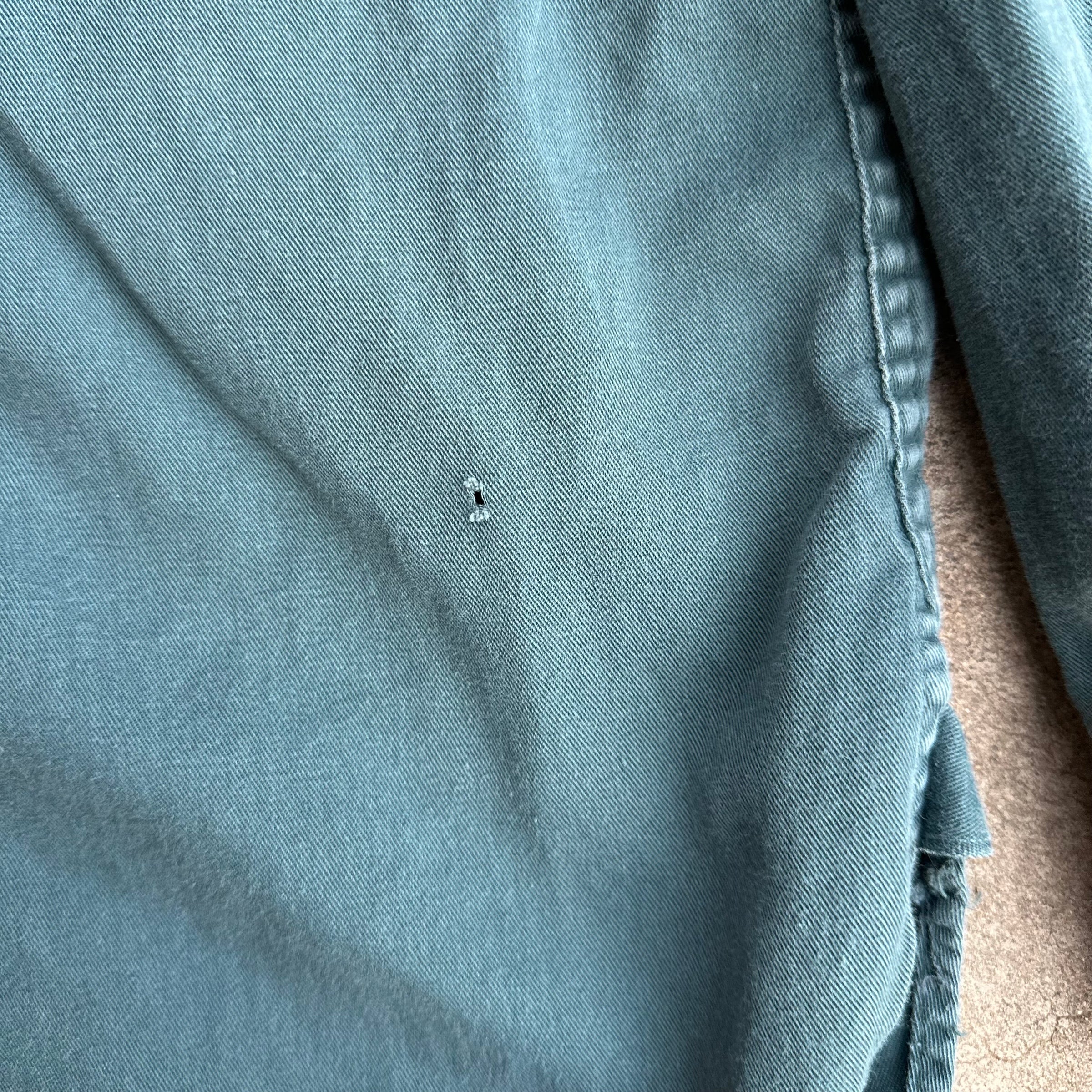 1950’s/60’s Burlington Air Express Patched Cotton Gusseted Work Shirt Large