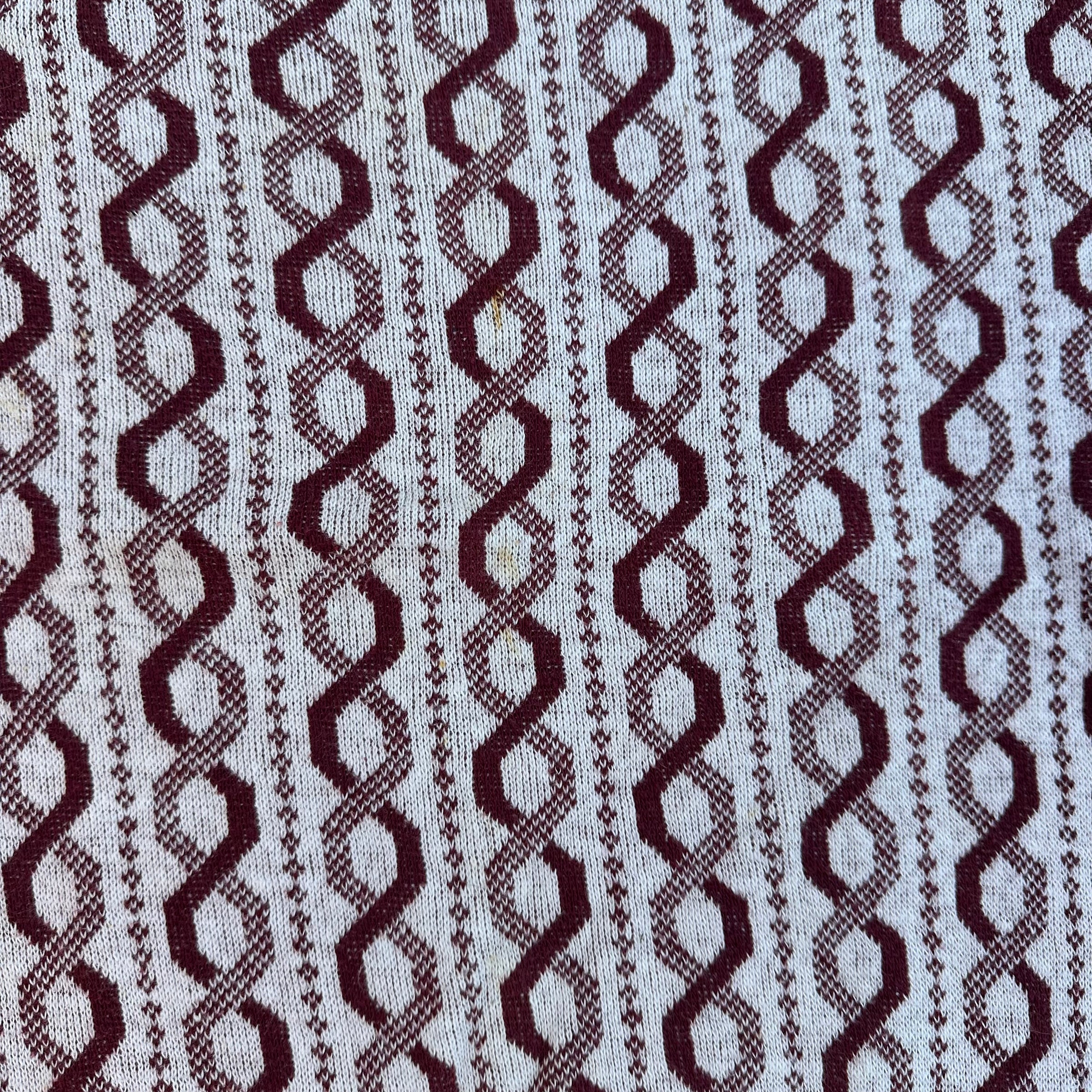 1950’s Barclay Playshirt Rockabilly Helix Pattern Cotton Short Sleeve Sweater