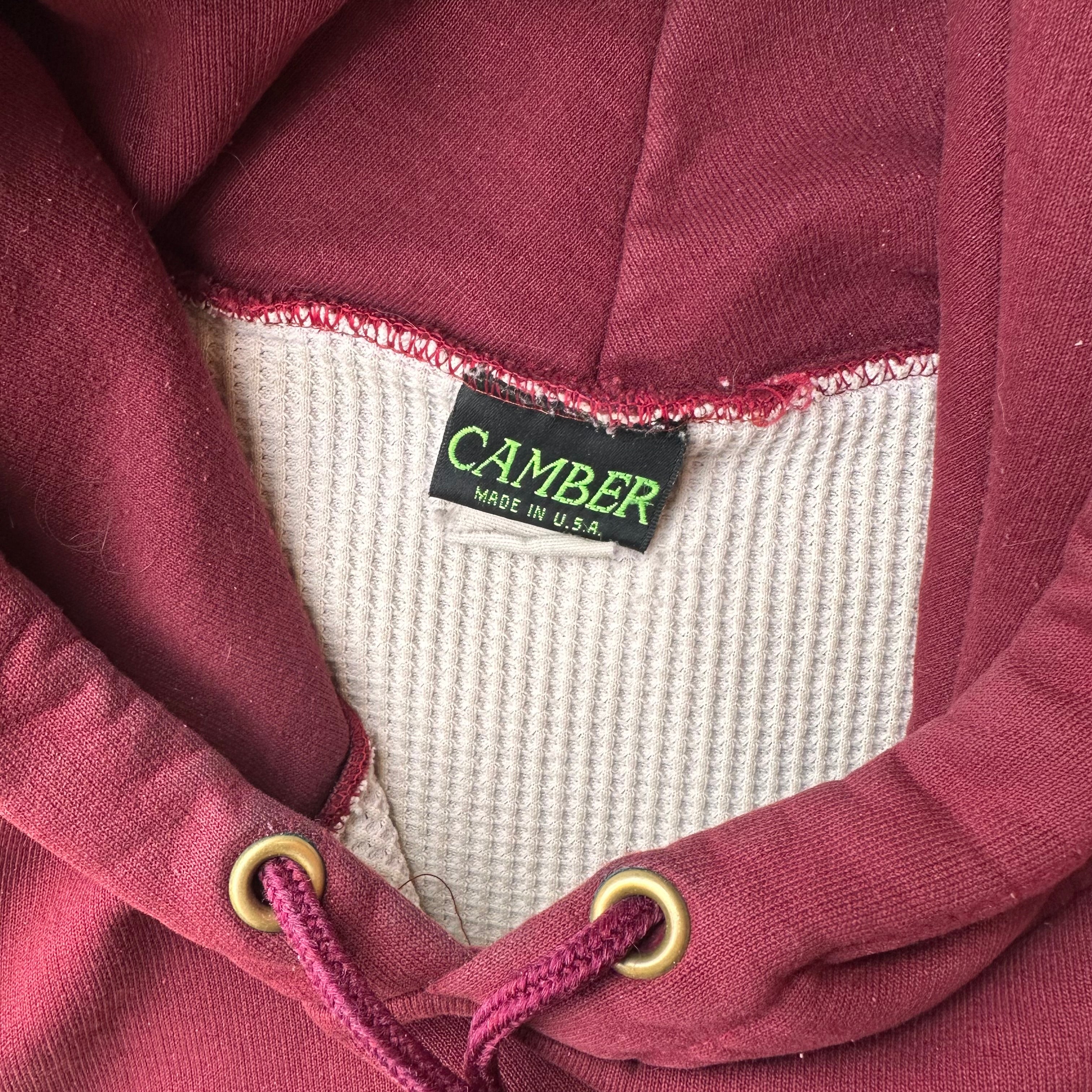 1980's/90's Camber Double Face Waffle Lined Hooded Sweatshirt XL