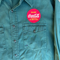 1950’s Coca Cola Employee Green Work Shirt Large