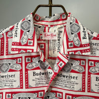 1960’s/70’s Budweiser All Over Print Loop Collar Short Sleeve Shirt