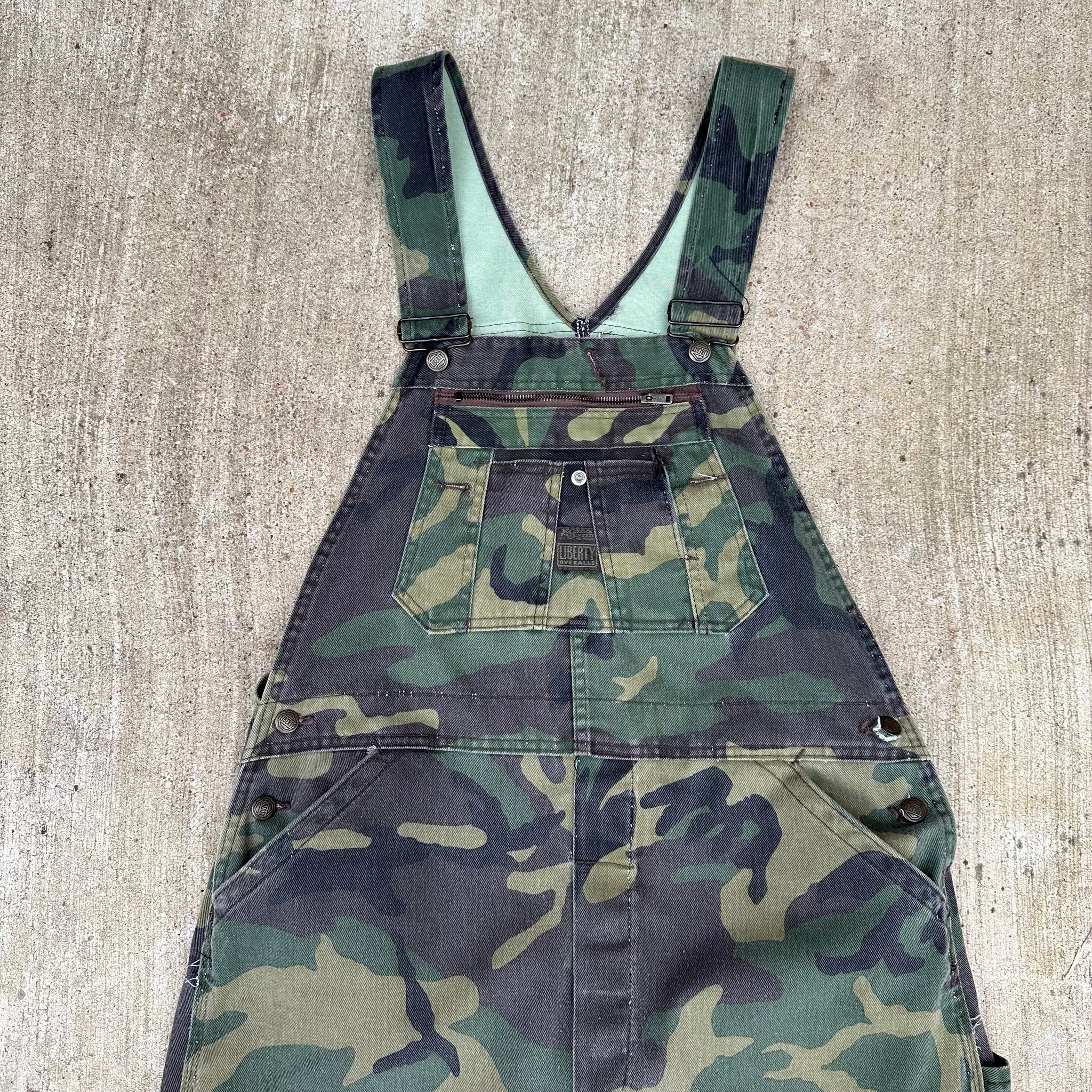 1980’s Liberty Woodland Camo Double Knee Overalls 38” x 29.5”