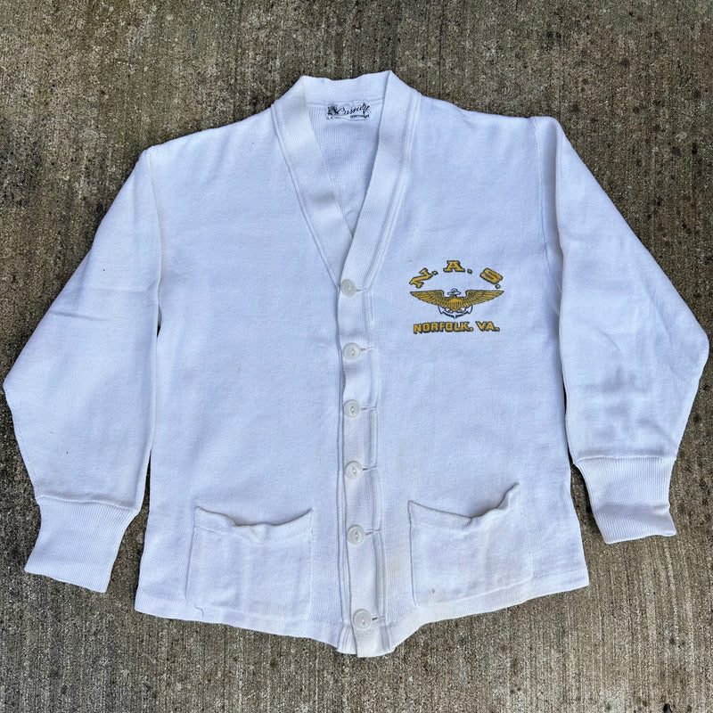1940’s WWII USN Naval Air Station Norfolk Cotton Cardigan Sweater
