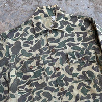 1960’s/70’s Hunting Camo Fatigue Shirt L/XL