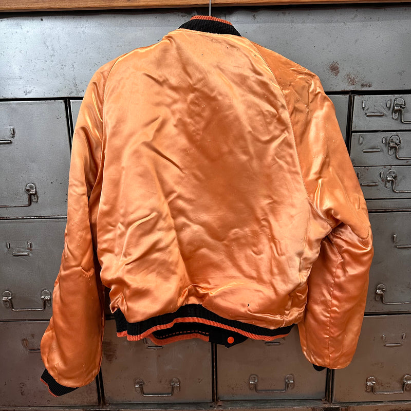 1950’s Patched Reversible Orange and Black Varsity Jacket 25” Chest