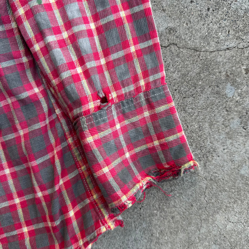 1950’s Thrashed Blue Bell Wrangler Cotton Flannel Shirt Large