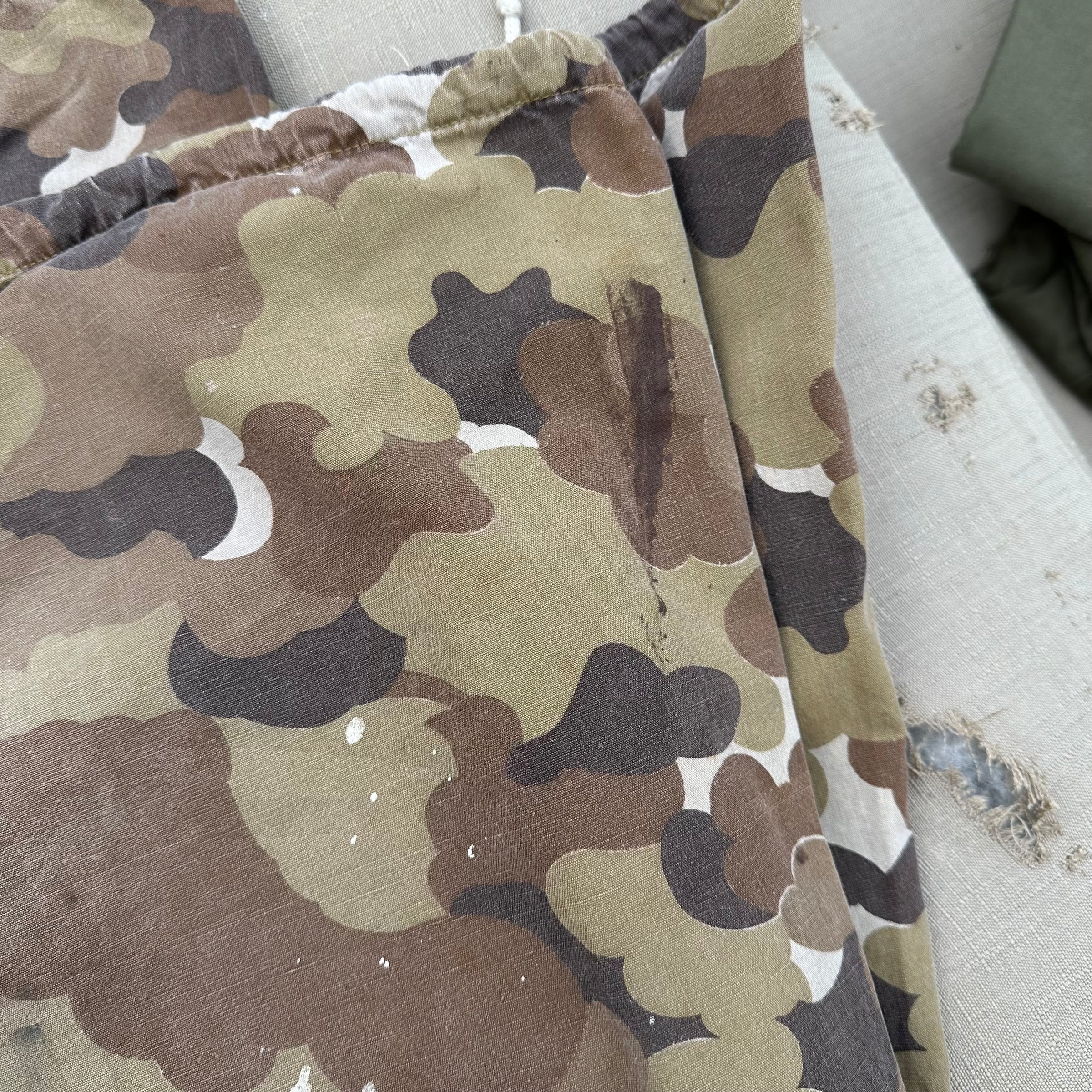 1960’s/70’s Vietnam War ARVN Police Cloud Camo Cotton Shell Pants 28” - 39” Waist