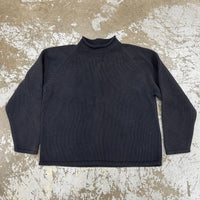 1990’s J Crew Black Cotton Roll Neck Sweater XL