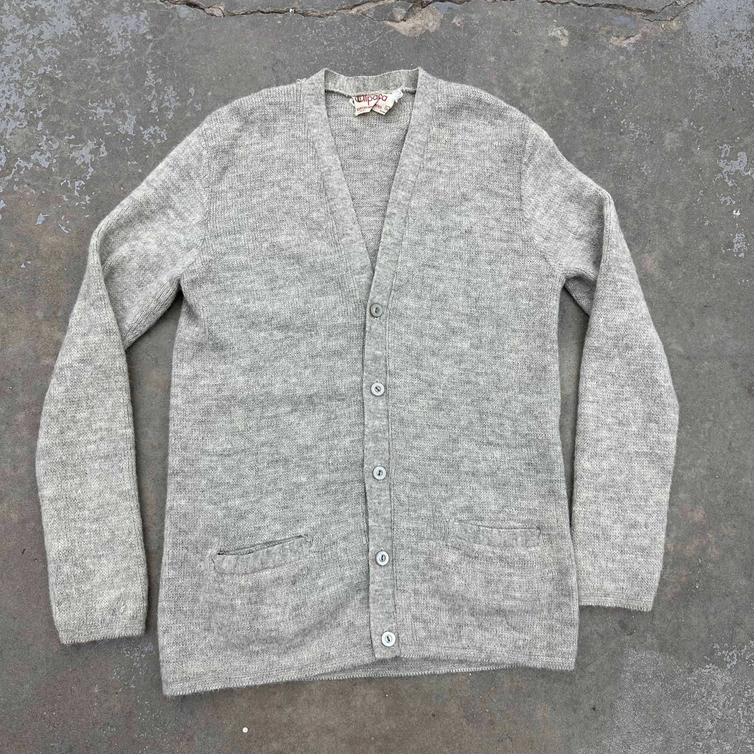 1970’s Superfine Alpaca Wool Cardigan Sweater Medium