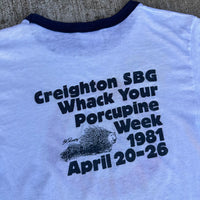 1981 Pabst Blue Ribbon Whack Your Porcupine Week T-Shirt Small