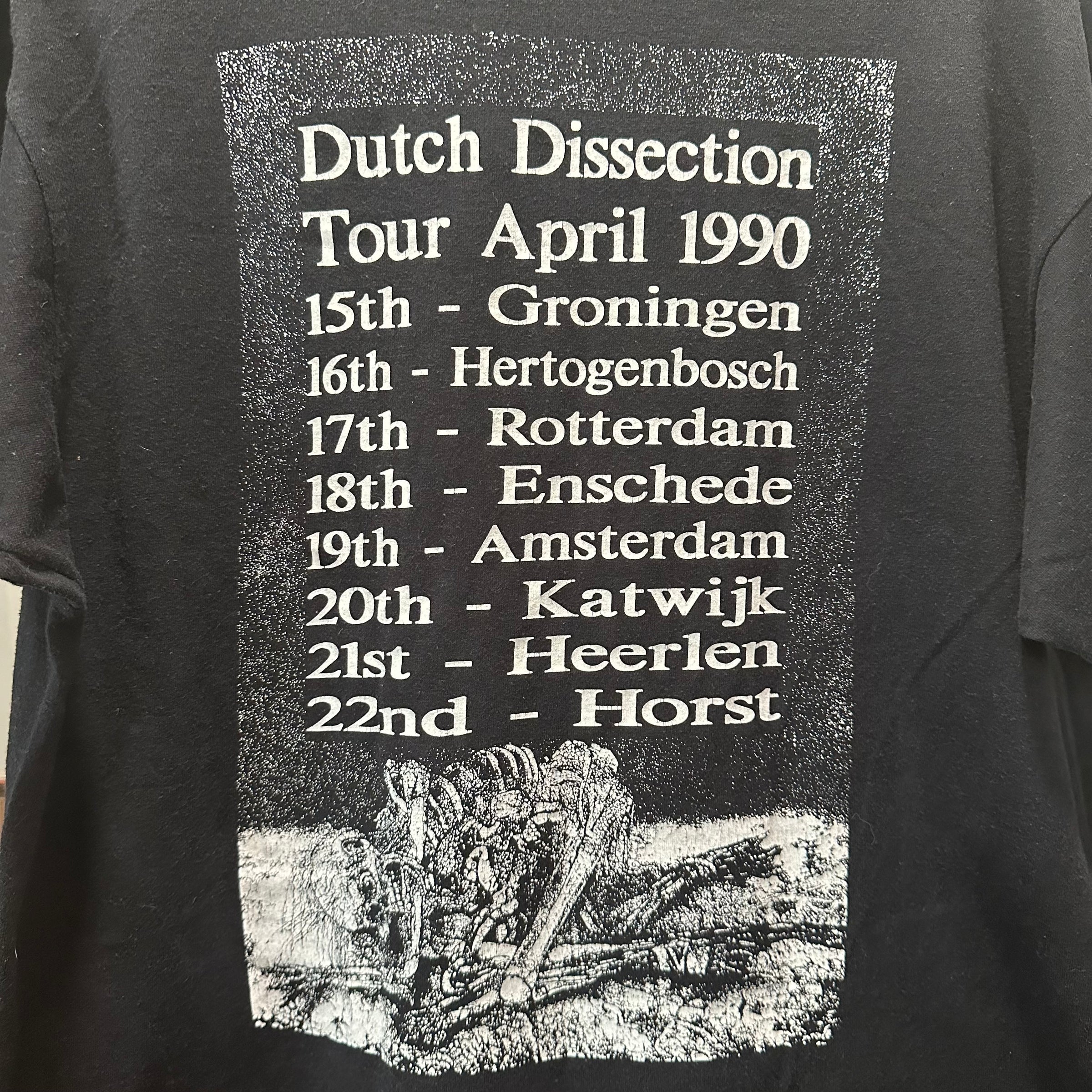 1990 Carcass Dutch Dissection Tour T-Shirt Large
