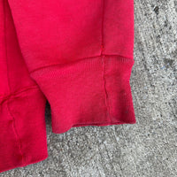 1970’s Faded Red Cotton Zip Up Hooded Sweatshirt Small
