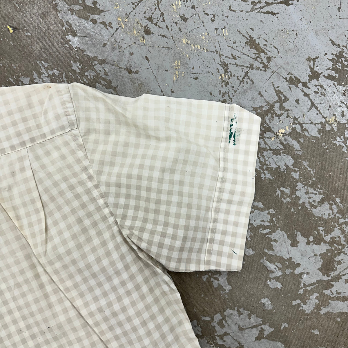 1950’s/60’s Sitterley Co Grey Gingham Cotton Loop Collar Shirt Medium