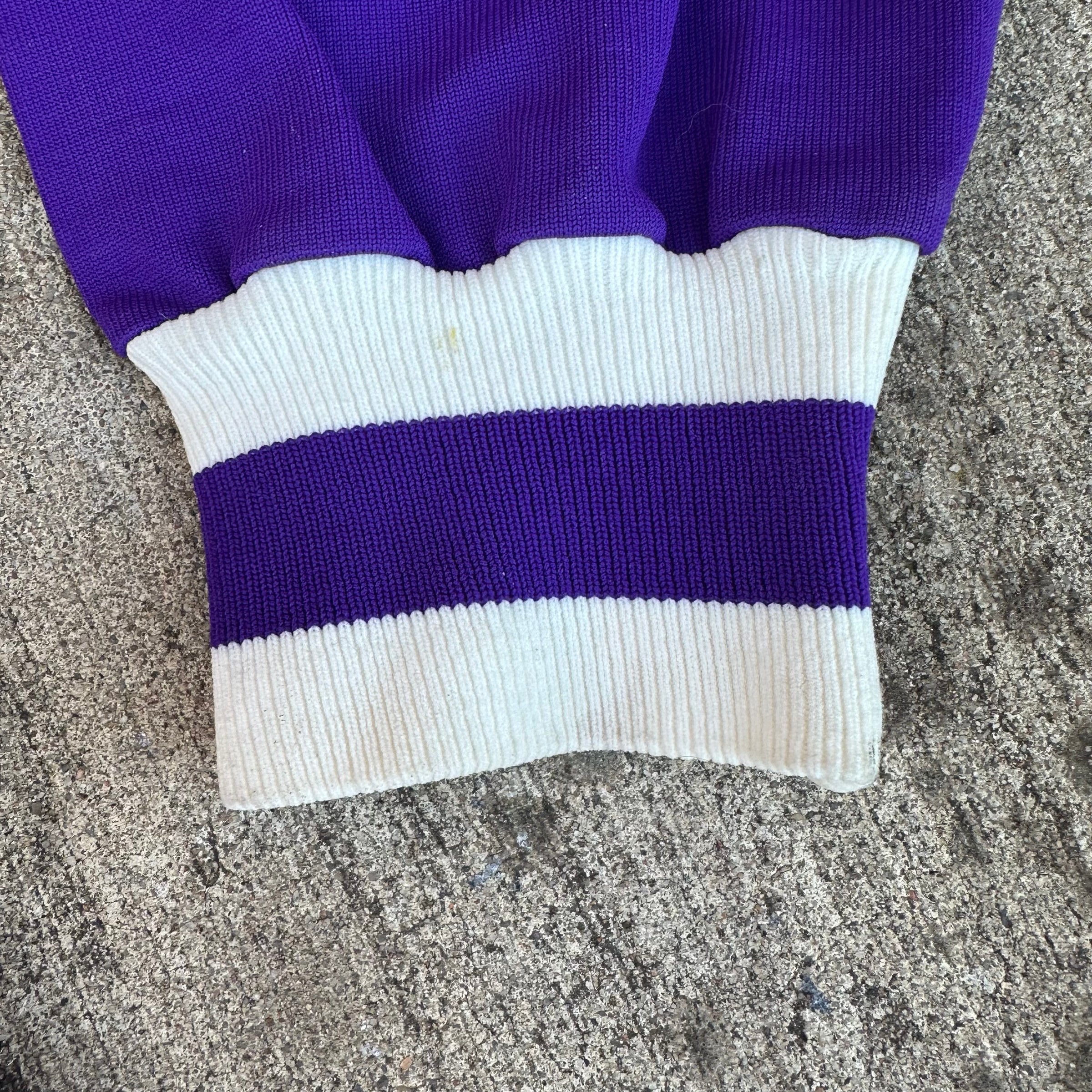 1970’s Medalist Sand Knit West Dragons Purple Nylon Warm Up Jacket Size 38