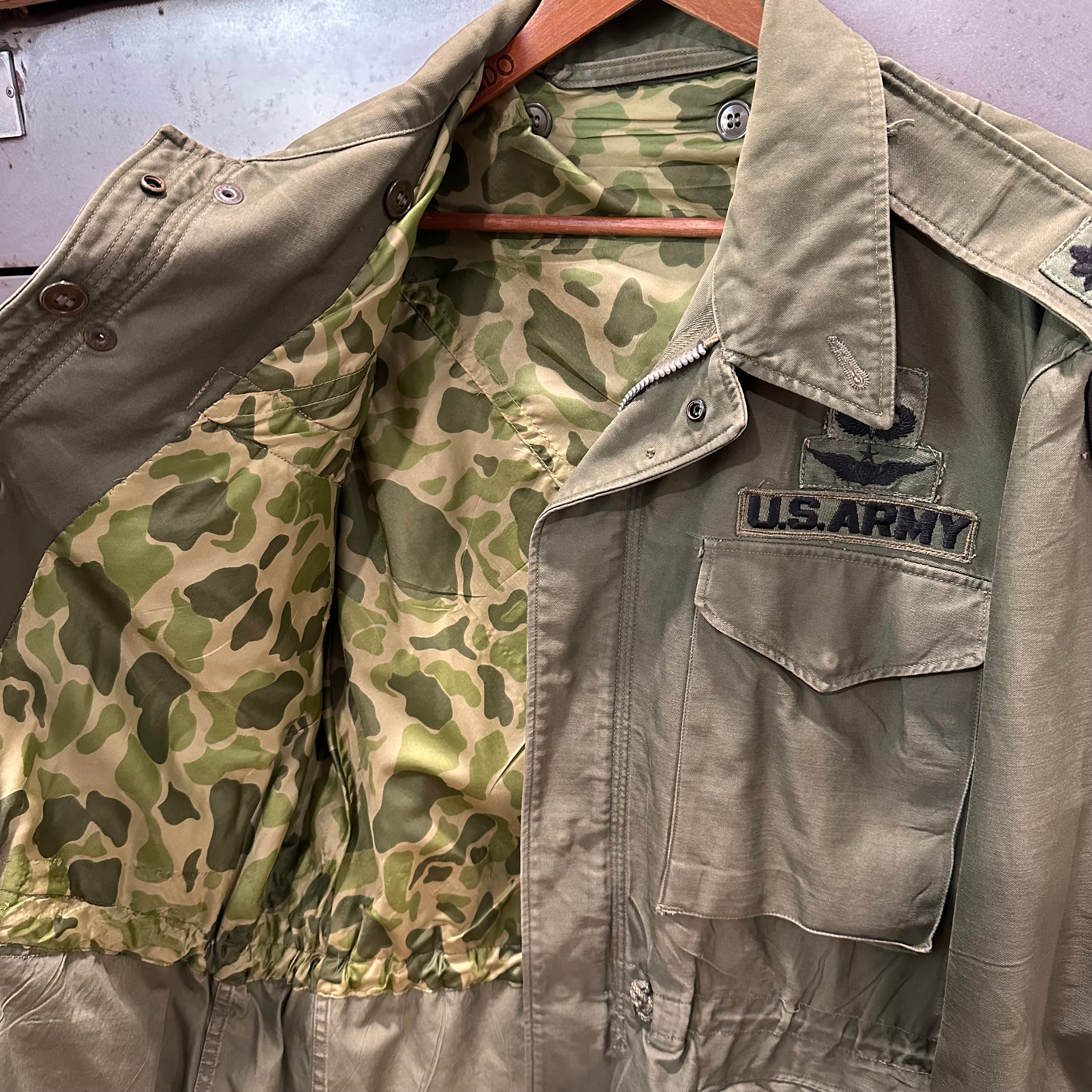 1960's Patched M-51 Field Jacket with Camo Parachute Lining Medium