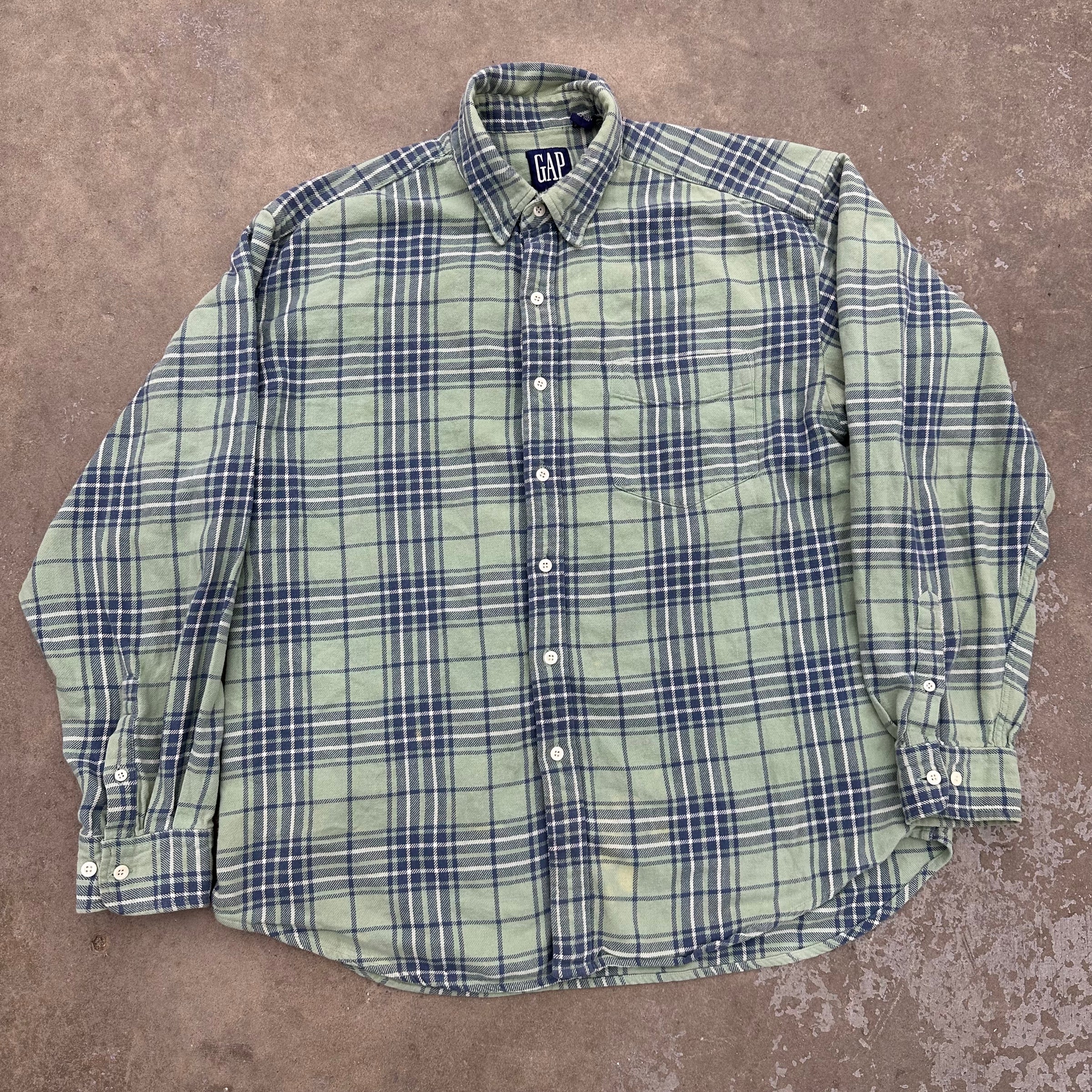 1990’s Gap Plaid Cotton Flannel Shirt XL
