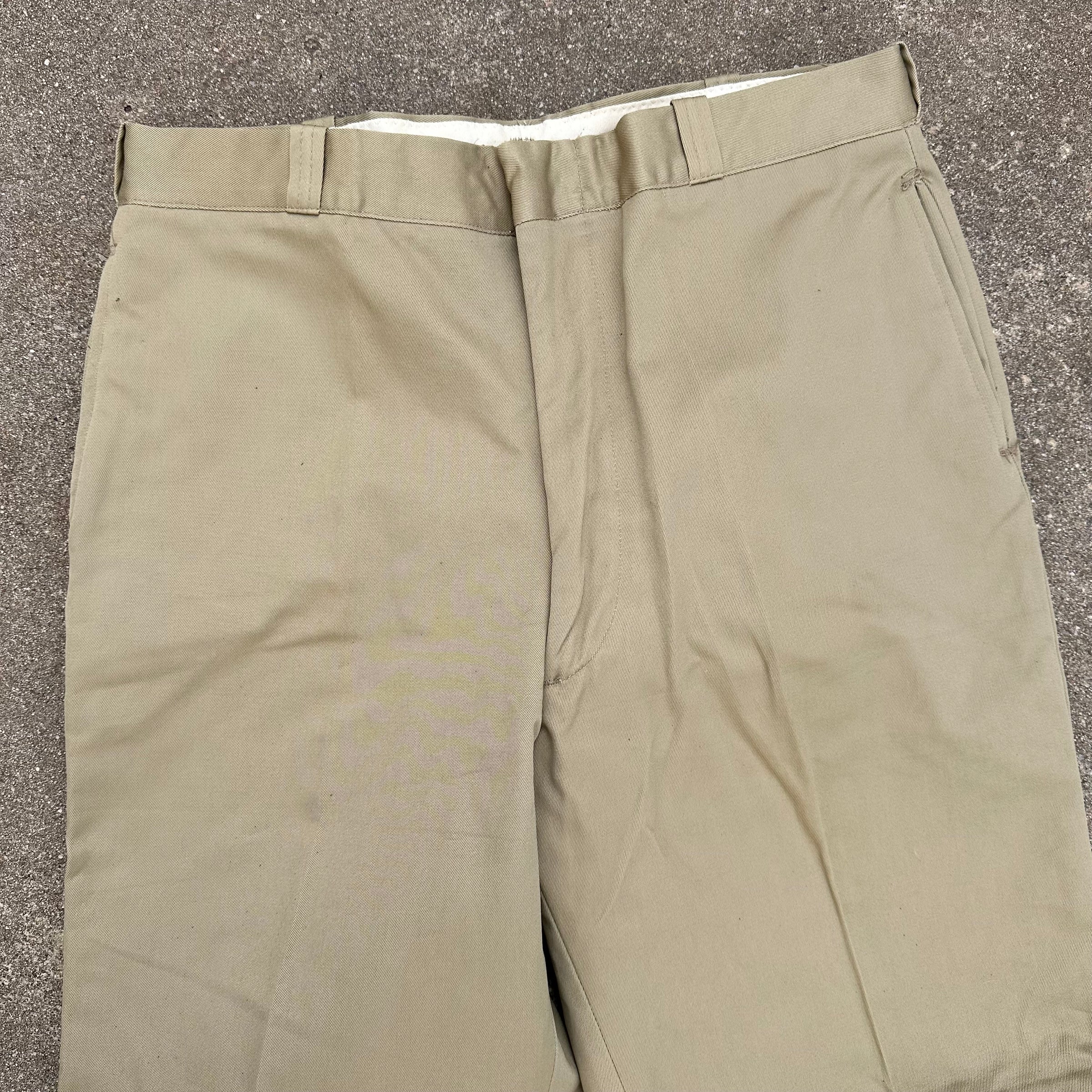 1960’s Vietnam War Deadstock US Army Khaki Cotton Pants 34” Waist