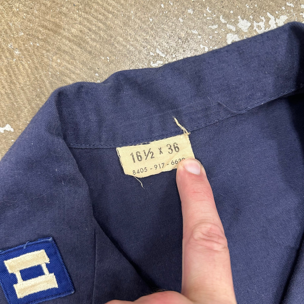 1970’s USAF Blue Missile Crewman Fatigue Shirt Large