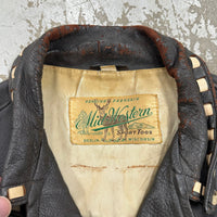 1950’s/60’s Midwestern Sport Togs Contrast Stitch Deerskin Leather Jacket Size 42