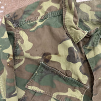 1960’s Vietnam War Poplin ERDL Camo Jungle Jacket Medium Long