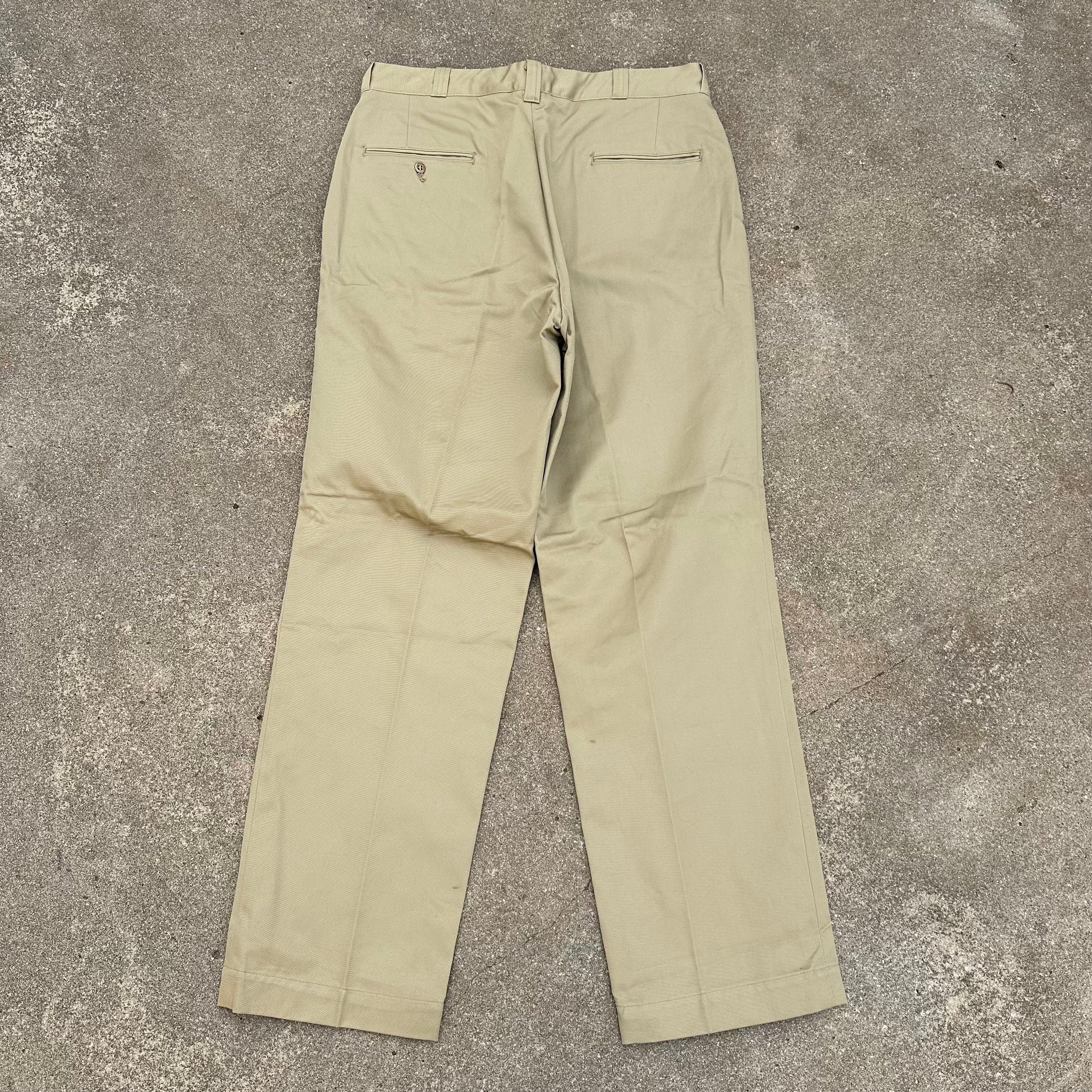 1960’s Vietnam War Deadstock US Army Khaki Cotton Pants 34” Waist