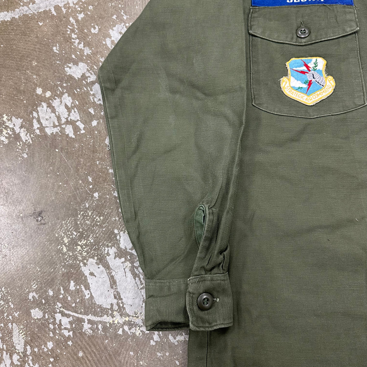 1960’s/70’s USAF 308th Strategic Missile Control Patched OG-107 Fatigue Shirt Large