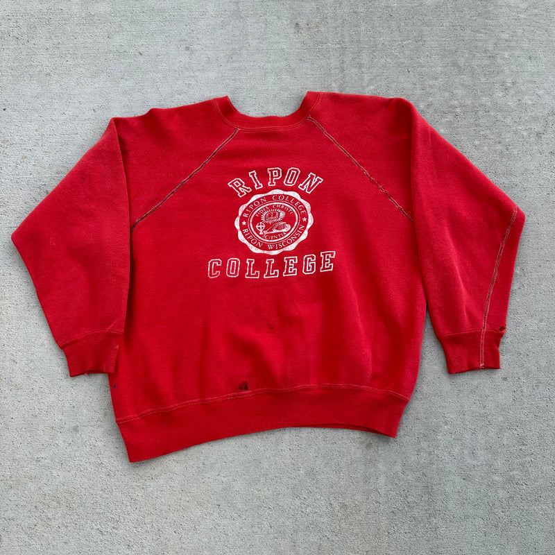 1970’s Ripon College Raglan Crewneck Sweatshirt Large
