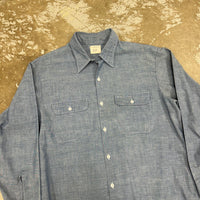1970’s Seagull Painted Montgomery Ward Chambray Shirt Large