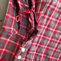 1950’s Thrashed Blue Bell Wrangler Cotton Flannel Shirt Large