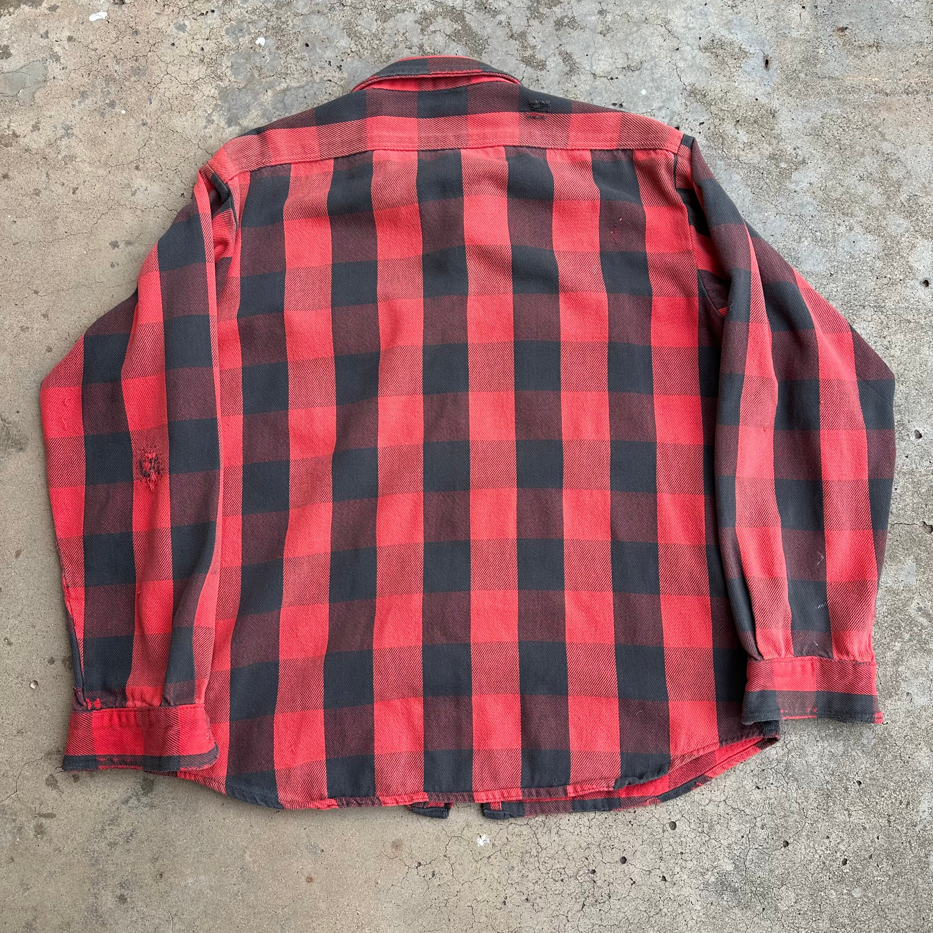 1980's Dakota Five Brother Buffalo Plaid Cotton Flannel Shirt XL