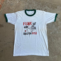 1970’s/80’s Flunk Out Now Caveman Ringer T-Shirt Large
