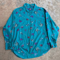 1990’s Gap Cotton Fishing Pattern Shirt XL