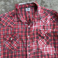 1950’s Thrashed Blue Bell Wrangler Cotton Flannel Shirt Large