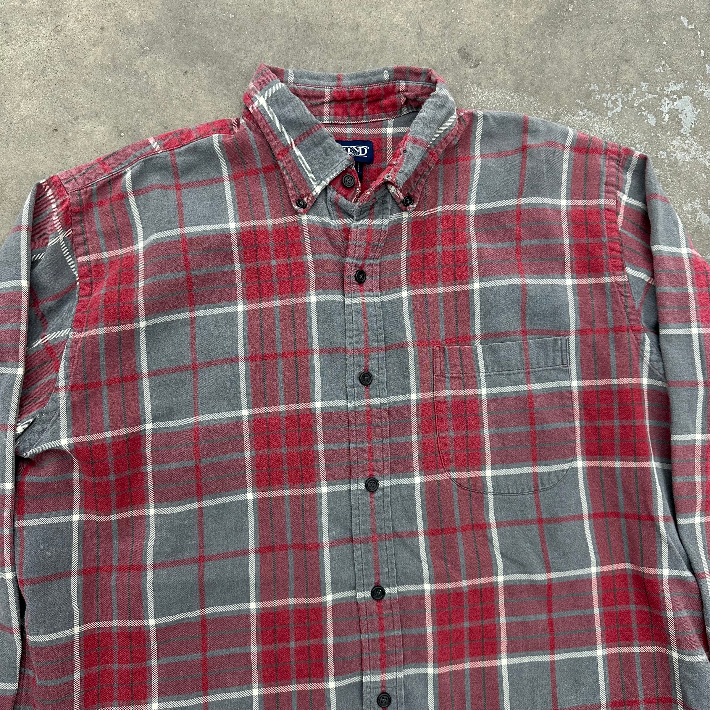 1990’s Land’s End Plaid Cotton Shirt Large
