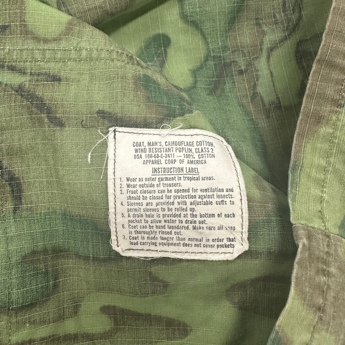 1960’s Vietnam War ERDL Camo Jungle Jacket Large Regular