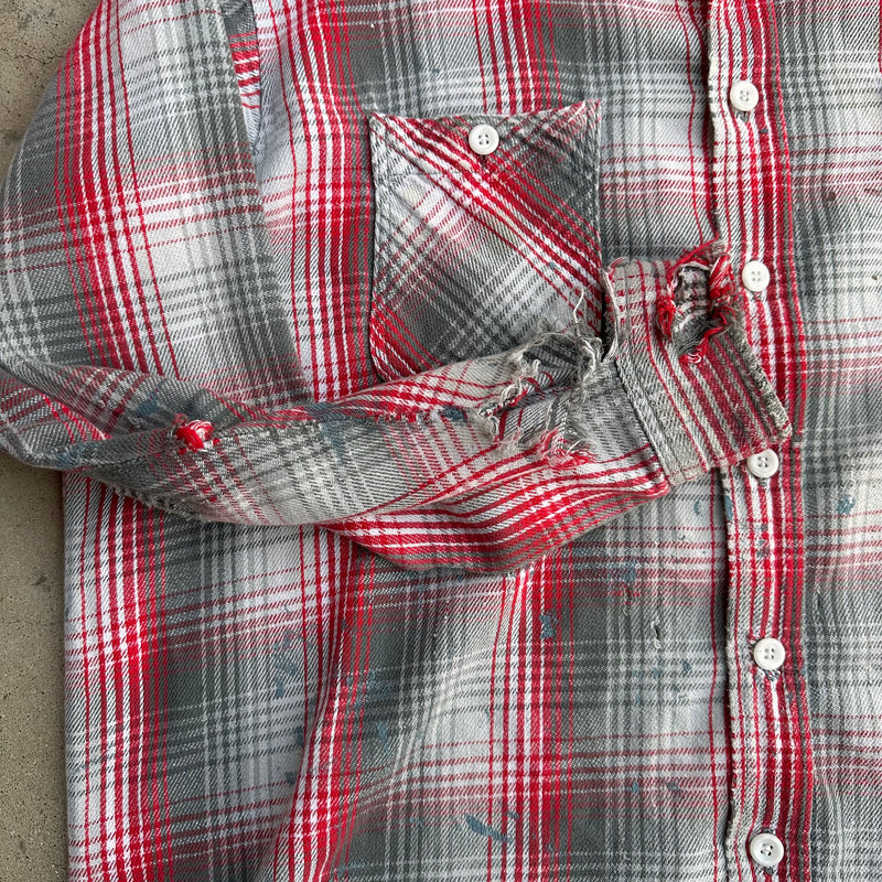 1960’s Big Mac Red/Black Plaid Cotton Flannel Shirt XL Tall