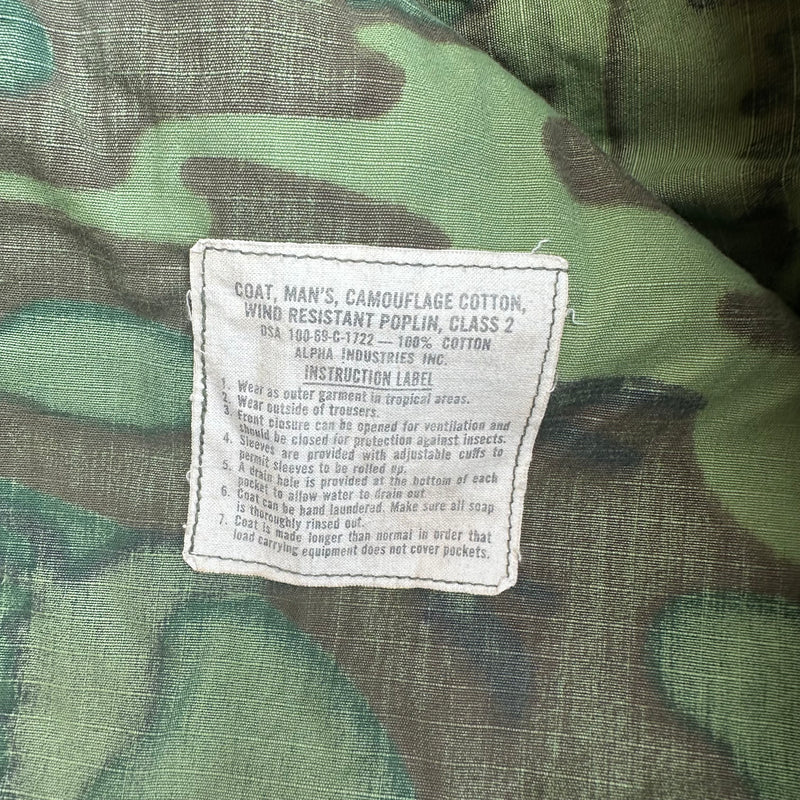 1960’s ERDL Camo Jungle Jacket Named to Marine Colonel Medium Long