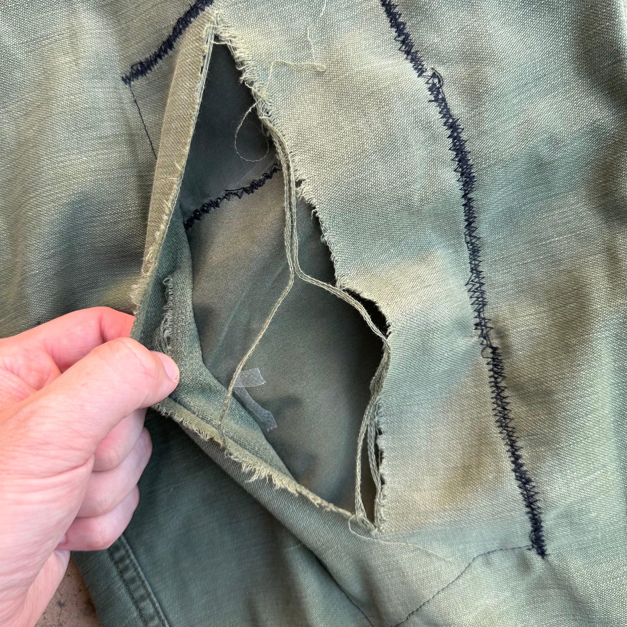 1960’s Vietnam War Repaired OG-107 Fatigue Pants Medium