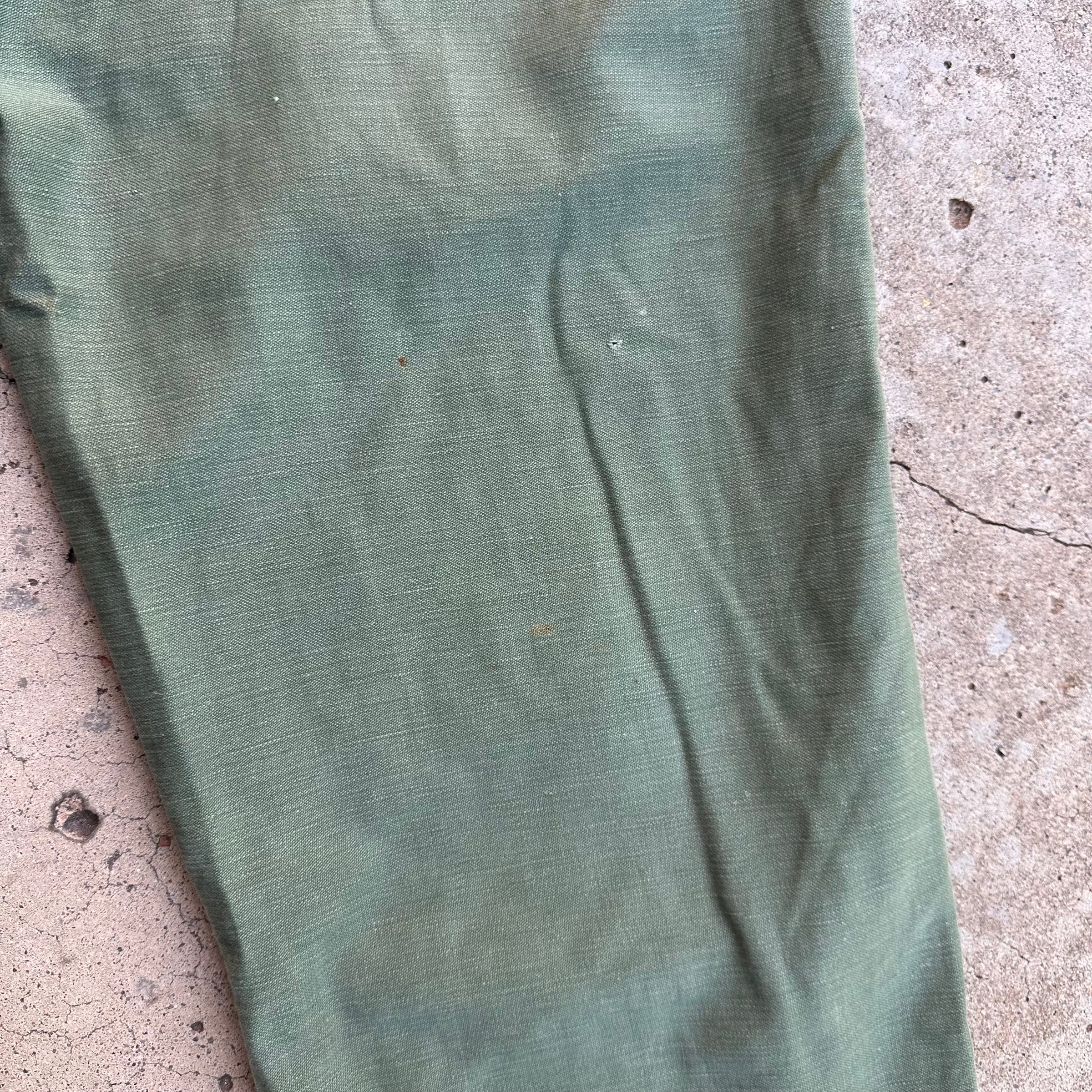 1960’s Vietnam War Repaired OG-107 Fatigue Pants Medium