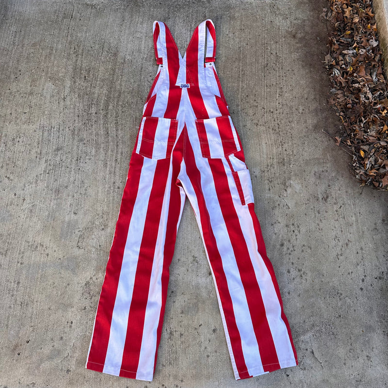 1970’s Big Smith Striped Red/White Overalls 30” x 28”