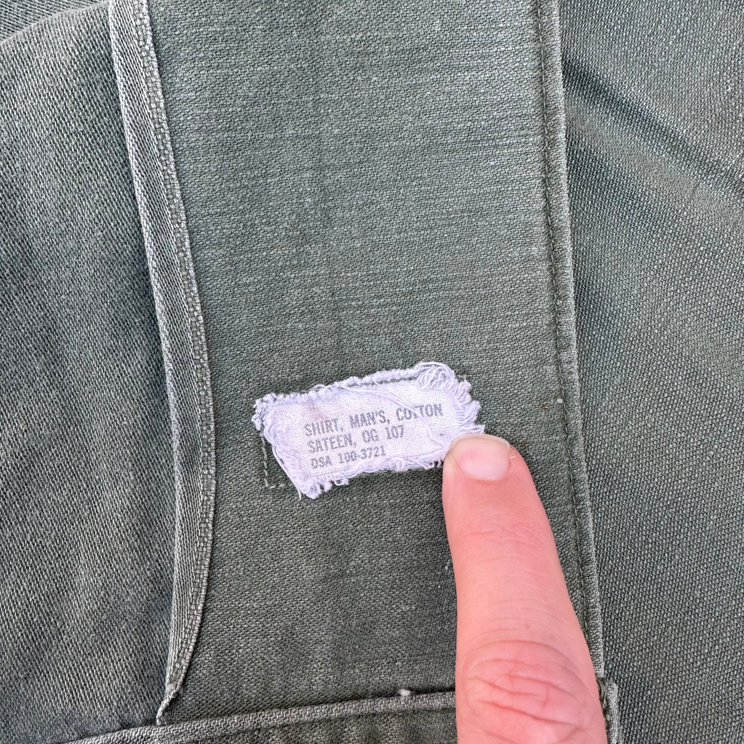 1960’s Vietnam War Chaplain Patched Fatigue Shirt Large