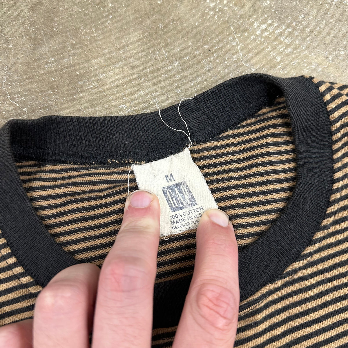 1990’s Gap Black Striped Ringer T-Shirt Medium