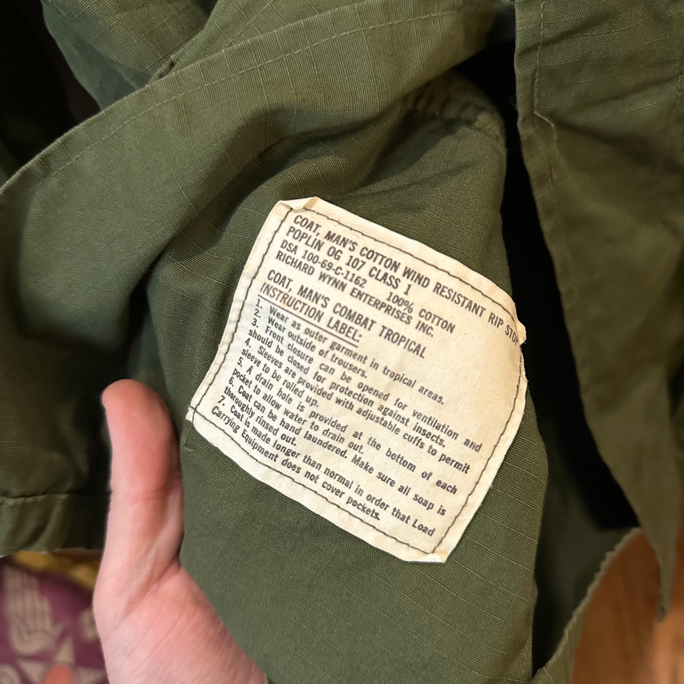 1960’s Vietnam War Deadstock Ripstop Jungle Jacket X-Small Regular