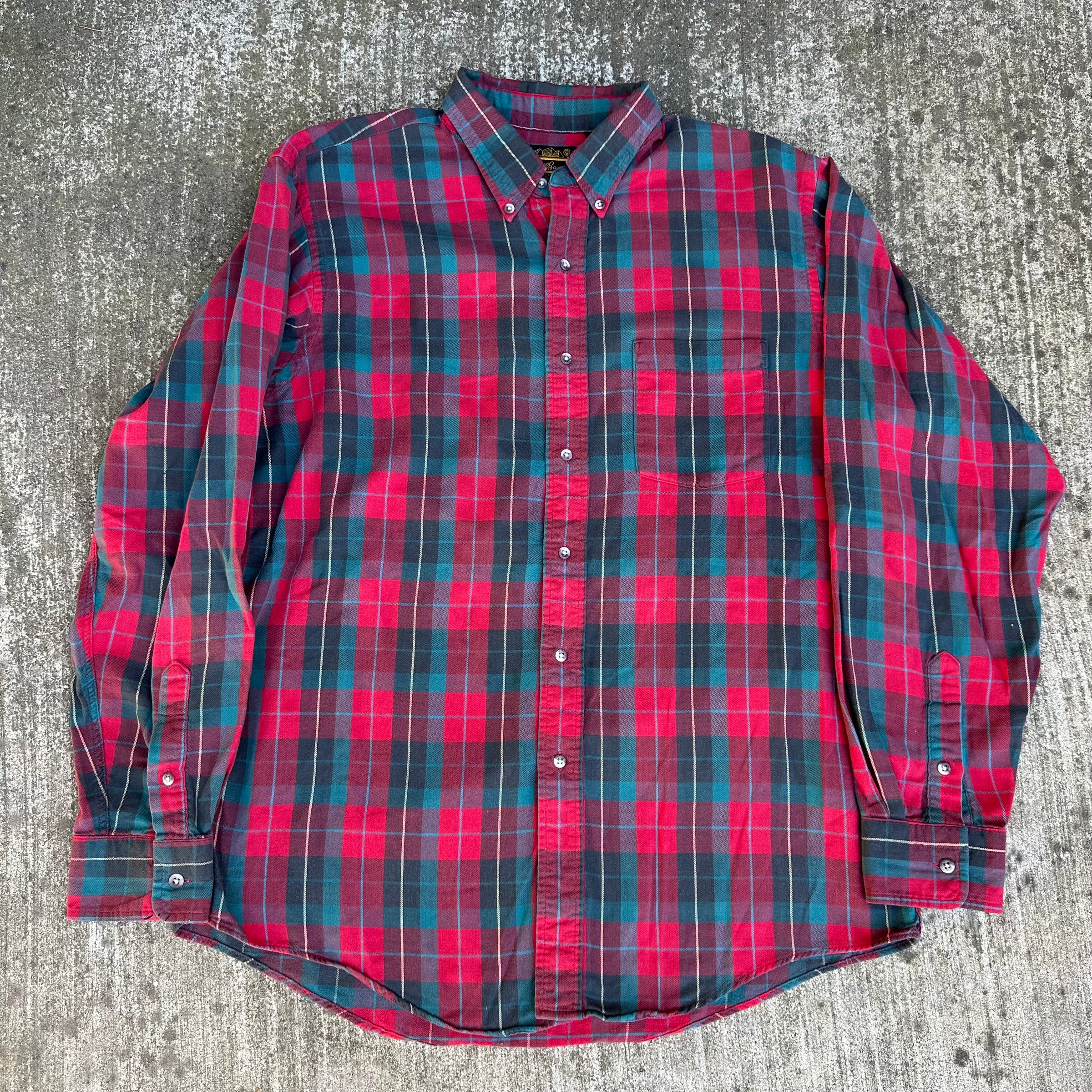 1990’s Eddie Bauer Plaid Cotton Flannel Shirt Large
