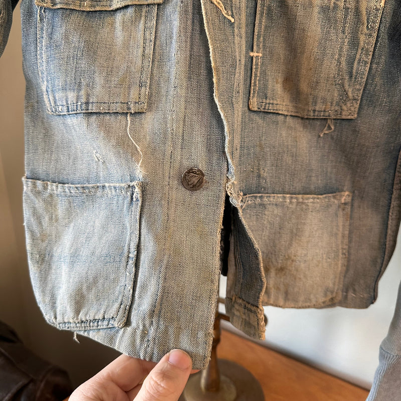 1930’s Baby Sized Railroad Button Denim Chore Jacket